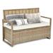 Moasis 70 Gallon Patio Storage Bench PE Rattan for Garden Tools