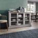 Sideboard Buffet Cabinet, Modern Wood Glass-Buffet-Sideboard with Storage Cabinet Console Table Adjustable Shelves