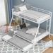 Twin Over Full Metal Bunk Bed with Sturdy Steel Frame, Twin Size Trundle, Two-Side Ladders