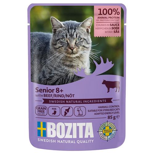 12x 85g Bozita Häppchen in Soße Senior Rind Katzenfutter nass