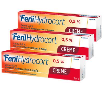 FeniHydrocort Creme 0,5 %, Hydrocortison 5 mg/g Dreierpack 3x30 g Image