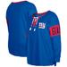 Women's New Era Royal York Giants Plus Size Lace-Up Notch Neck Long Sleeve T-Shirt