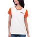 Women's G-III 4Her by Carl Banks White/Orange Denver Broncos Fashion Illustration T-Shirt