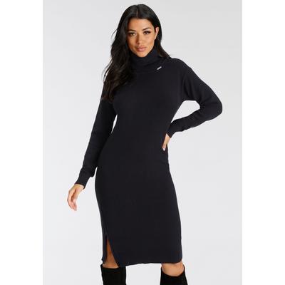 Strickkleid BRUNO BANANI, Damen, Gr. 36, N-Gr, schwarz, Strick, Obermaterial: 50% Viskose, 28% Polyester, 22% Polyamid, clean, unifarben, feminin, lässig geschnitten kniebedeckend, Langarm Rippstrickbündchen, Kleider, festliche Anlässe, kniefreie... Image
