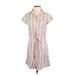 Paige Casual Dress - Shirtdress: White Stripes Dresses - Women's Size X-Small