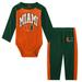 Infant Green Miami Hurricanes Rookie Of The Year Long Sleeve Bodysuit and Pants Set