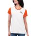 Women's G-III 4Her by Carl Banks White/Orange Denver Broncos Fashion Illustration T-Shirt