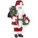 The Holiday Aisle® 18"Velvet Santa w/ Wreath Resin in Black/Green/Red | 18 H x 10 W x 7 D in | Wayfair C788B18A0EC0400EA8AFFF37AA393280