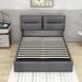 Latitude Run® Manylath Velvet Platform bed w/ a Hydraulic Storage System & Headboard Wood & /Upholstered/Velvet in Gray | Wayfair