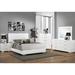 Latitude Run® Vyara 5 Piece Bedroom Set in Glossy White Upholstered, Metal in Brown/White | 51.75 H x 75.9 W x 91.85 D in | Wayfair