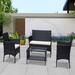 Winston Porter Dannyray 4 Piece Rattan Sofa Seating Group w/ Cushions in Black | Outdoor Furniture | Wayfair 6051DAD20C4D49B6BD3A1B0D69917DBF