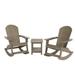 Wade Logan® Aylesha 2 - Person Outdoor Adirondack Rocking Seating Set w/ Table Plastic in Brown | Wayfair FDB832FE14F84C359882FE4C85D89C9E