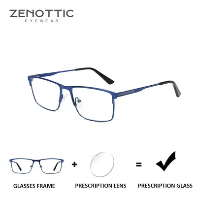 Quadratische progressive Brille aus Zenottic-Legierung für Männer Frauen Anti-Blaulicht/photo