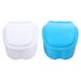 Denture Holder 2pcs Denture Cup Denture Bath Case False Teeth Container Denture Brush Retainer Box for Denture False Teeth Cleaning Storage Denture Storage Box