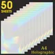 50 Sheets Holographic Sand Foil Adhesive Tape Back Hot Stamping On Photo Paper A4 Cold Laminating