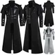Vintage Men's Gothic Steampunk Long Jacket Trench Coat Retro Medieval Warrior Knight Overcoat Male