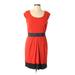 Ann Taylor Casual Dress - Sheath: Orange Solid Dresses - Women's Size 10