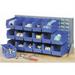 Global IndustrialÂ™ Louvered Bench Rack 36 W x 20 H - 32 of Blue Premium Stacking Bins