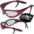 Spits Eyewear Hercules Safety Glasses (Frame Color: Red Frame With Foam Padding Lens Color: Clear)