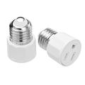 2 Pcs E26 E27 Bulb Socket Adapter 2 Or 3 Prong Ac Outlet To Socket E27 Holder Adapter For Patio Shed Garage Warehouse