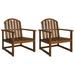OWSOO Patio Sofa Chairs 2 pcs Solid Acacia Wood