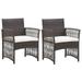 moobody 2 Piece Garden Chairs with Cushion Set Brown Poly Rattan Patio Armchairs Outdoor Dining Chair for Backyard Lawn Balcony Outdoor Furniture 21.9 x 22.8 x 29.9 Inches (W x D x H)