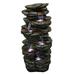 PEACNNG 40 Inch High Rock Outdoor Waterfall With LED Lights Soothing Serenity For Home Garden Yard Decoration