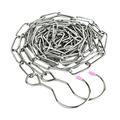 NUOLUX Stainless Steel Clothes Drying Chain with Two Hook Clothes Storage Chain Clothes Drying Rope Rack Portable Clothesline (2 Meters Length)