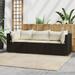 Suzicca 3 Piece Patio Set with Cushions Brown Poly Rattan