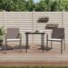 Tomshoo Patio Chairs with Cushions 2 pcs Brown 22 x23.2 x33.1 Poly Rattan