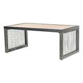 Patio Festival Outdoor Wicker / Rattan and Metal Coffee Table in Gray