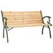 moobody Garden Bench Wood Seat Iron Frame Patio Porch Chair Outdoor Bench for Backyard Balcony Park Lawn Furniture 48.4 x 21.3 x 30.3 Inches (W x D x H)