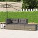 Suzicca 3 Piece Patio Set with Cushions Gray Poly Rattan