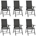 moobody 6 Piece Garden Chairs Black Textilene Backrest Adjustable Outdoor Dining Chair for Patio Balcony Backyard Outdoor Furniture 21.3 x 28.7 x 42.1 Inches (W x D x H)