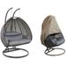 Island GaleÂ® Luxury 2 Person Outdoor Patio Hanging Wicker Swing Chair Charcoal Chair and Charcoal Cushion + Protective Cover) Frame Color: Bronze or Black Pending Availability.