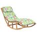 Tomshoo Rocking Sun Lounger with Cushion Solid Teak Wood