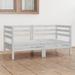 Carevas Patio 2-Seater Sofa White Solid Wood Pine