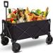 RUNACC 120L Collapsible Folding Wagon Cart 265LBS Heavy Duty Garden Cart with All Terrain Wheels & Adjustable Handle Portable for Outdoor Beach Gardening Camping Fishing