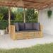 moobody Patio Corner Sofas with Cushions 2 pcs Solid Wood Teak