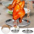 RKZDSR Roast Chicken Holder Stainless Steel Roaster Rack BBQ Stand Grilled Pan Set Barbecue BBQ Metal Skewers For Grilling Kitchen Appliances For Sale