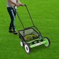 SHZICMY Green Manual Push Reel Lawn Mower with 5-Blade Adjustable Cutting Height