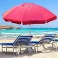 ROFFT 7.8 Ft Beach Umbrella for sand heavy duty Steel and Aluminum Pole Sand Anchor UV 50+ protection Air vents Windproof Sunshade for Beach with reinforced ribs carry bag premium silver coate