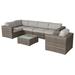 Living Source International 9-Piece Wicker / Rattan Sectional Set in Espresso