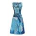 knqrhpse For Women Midi Dresses For Women Women s Round Neck Sleeveless Splicing Print Fashion Casual Dress Womens Dresses Blue Dress S