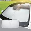 lulshou Portable Car Sunshade Summer Front Windshield Sunshade Car Thermal Insulation Sunscreen Foldable Dual Ring Sunshade Car SUV Universal Clearance