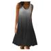 knqrhpse For Women Midi Dresses For Women Womens Holiday Summer Print Sleeveless Party Beach Dress Womens Dresses Black Dress M