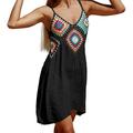 knqrhpse Beach Dresses for Women For Women Casual Dress Crochet Bikini Cover Up Beach Slip Cutout Irregular Dress Swimwear Cover Ups Beachwear Womens Dresses Black Dress One Size