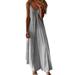 knqrhpse Sundresses for Women Maxi Dress Casual Dress Long Dress Camisole Casual V Neck Women s Tank Maxi Print Sleeveless Women s Dress Womens Dresses Grey Dress 4Xl