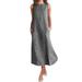 knqrhpse Corset Dress Linen Dress Casual Neck Dress Dress Striped Long Print Pocket Women Sleeveless Women s Dress Womens Dresses Navy Dress XXL