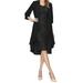 knqrhpse Long Sleeve Dress For Women Casual Dress Bride Pieces Two Dresses Mother Color Women s Lace Charming Solid of The Women s Dress Womens Dresses Black Dress L